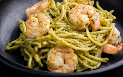 Cuciniamo! Linguine con code di gamberoni e pistacchi abbinate con Malva